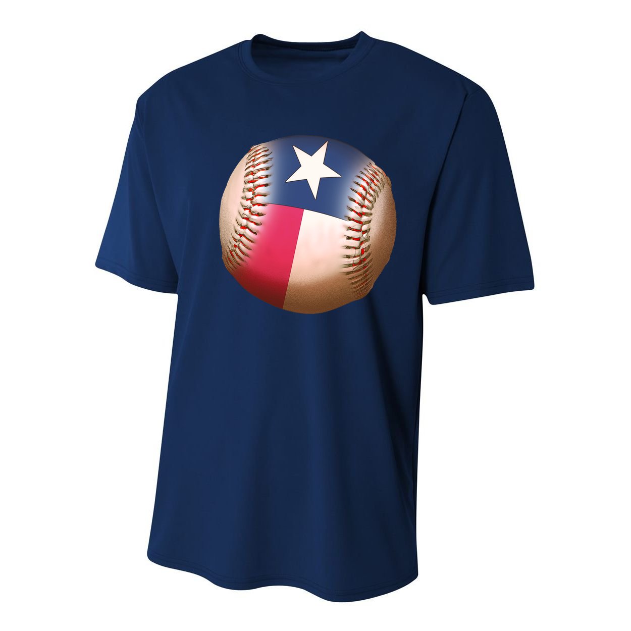 Texas State Flag Baseball Fan Youth Performance Sprint T-Shirt