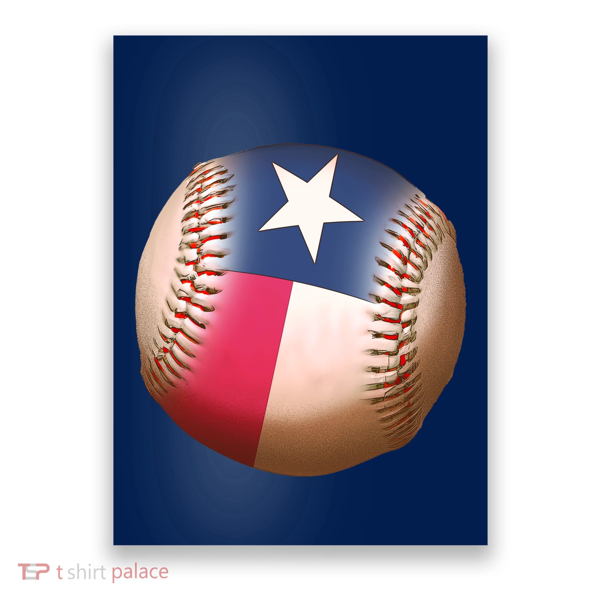Texas State Flag Baseball Fan Poster