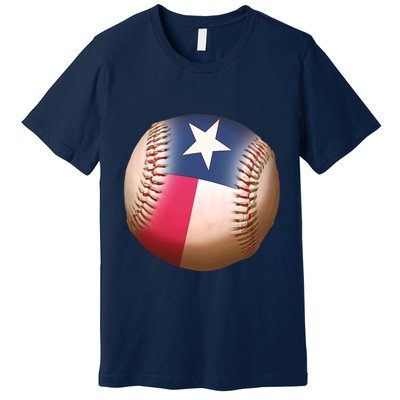 Texas State Flag Baseball Fan Premium T-Shirt
