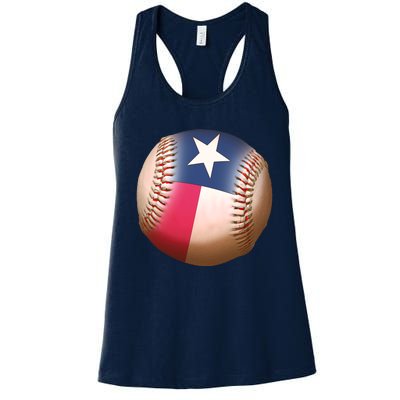 Texas State Flag Baseball Fan Women's Racerback Tank