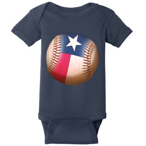 Texas State Flag Baseball Fan Baby Bodysuit