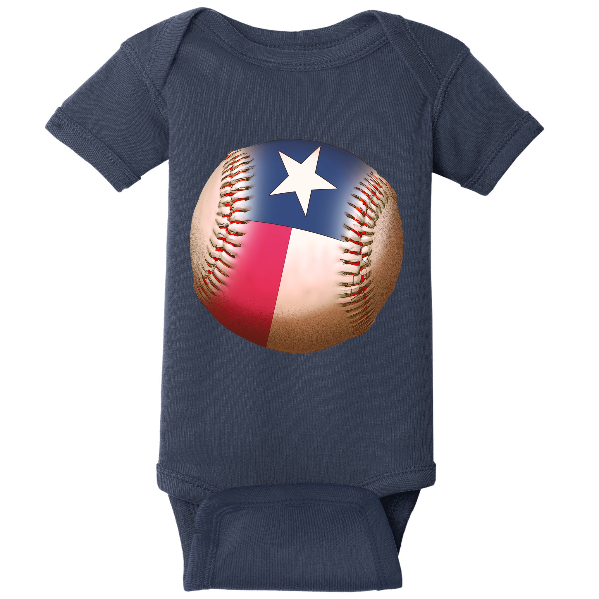 Texas State Flag Baseball Fan Baby Bodysuit