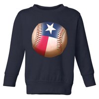 Texas State Flag Baseball Fan Toddler Sweatshirt