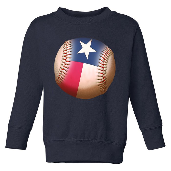 Texas State Flag Baseball Fan Toddler Sweatshirt