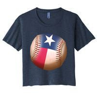 Texas State Flag Baseball Fan Women's Crop Top Tee