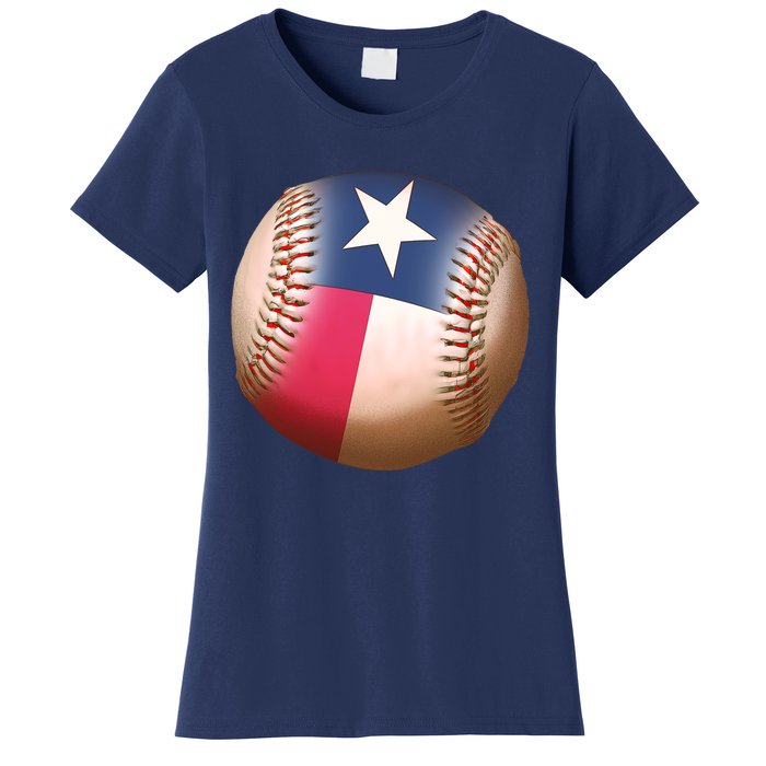 Texas State Flag Baseball Fan Women's T-Shirt