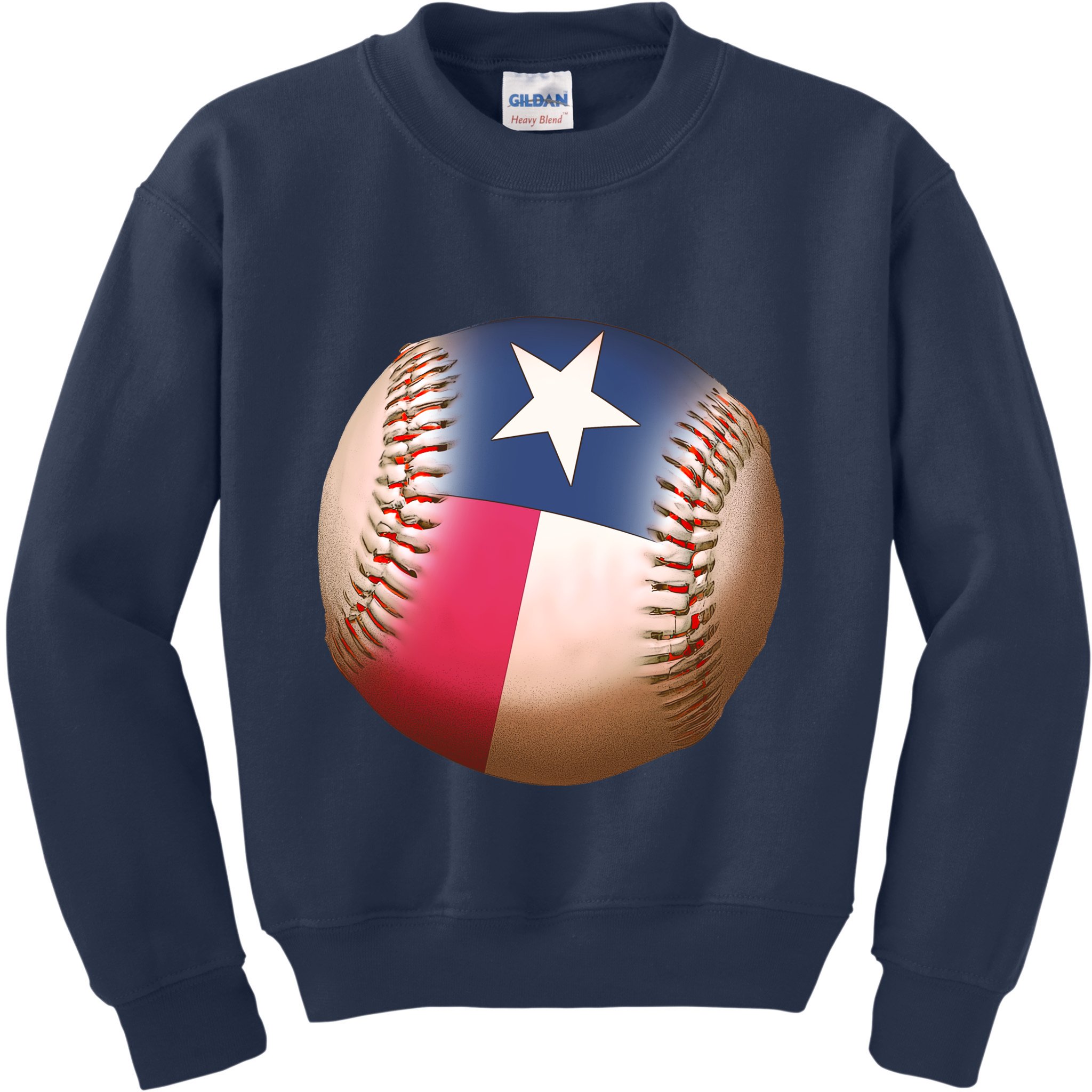 Texas State Flag Baseball Fan Kids Sweatshirt