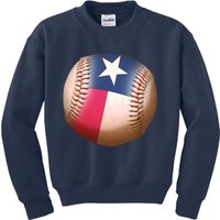 Texas State Flag Baseball Fan Kids Sweatshirt