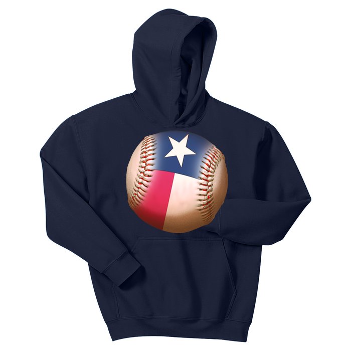 Texas State Flag Baseball Fan Kids Hoodie