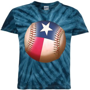 Texas State Flag Baseball Fan Kids Tie-Dye T-Shirt