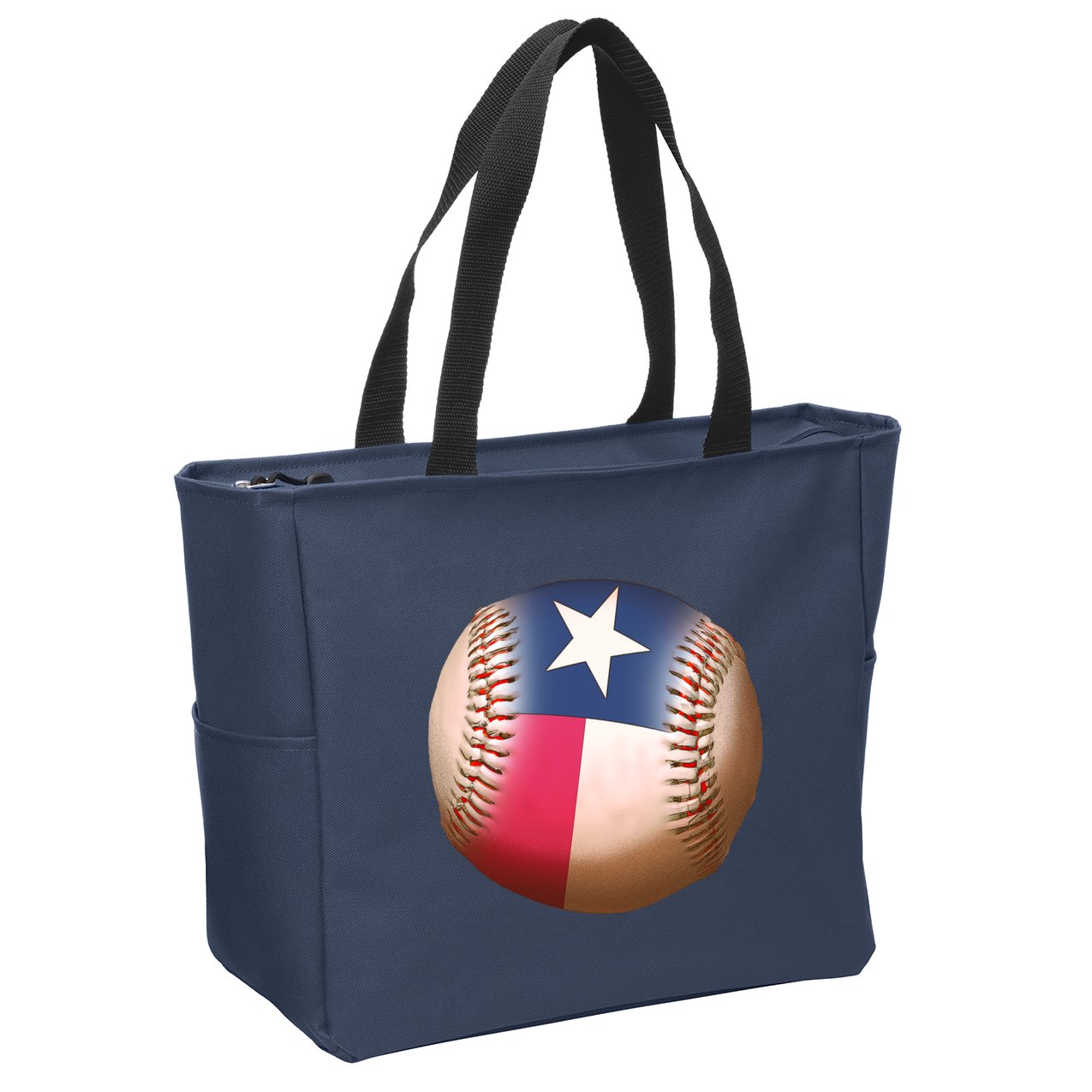 Texas State Flag Baseball Fan Zip Tote Bag