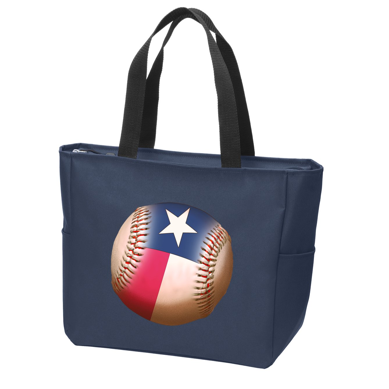 Texas State Flag Baseball Fan Zip Tote Bag