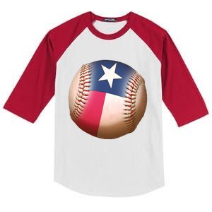 Texas State Flag Baseball Fan Kids Colorblock Raglan Jersey