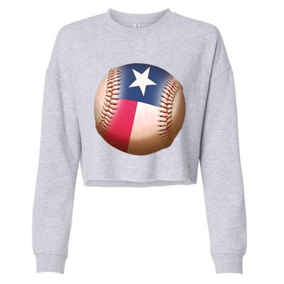 Texas State Flag Baseball Fan Cropped Pullover Crew