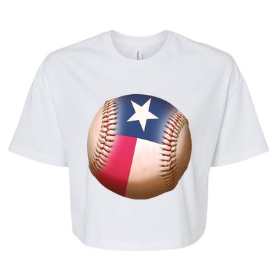 Texas State Flag Baseball Fan Bella+Canvas Jersey Crop Tee