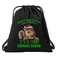 That Sound Funny Squeaky Sound Christmas Squirrel Drawstring Bag