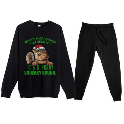 That Sound Funny Squeaky Sound Christmas Squirrel Premium Crewneck Sweatsuit Set