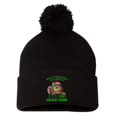 That Sound Funny Squeaky Sound Christmas Squirrel Pom Pom 12in Knit Beanie