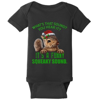 That Sound Funny Squeaky Sound Christmas Squirrel Baby Bodysuit