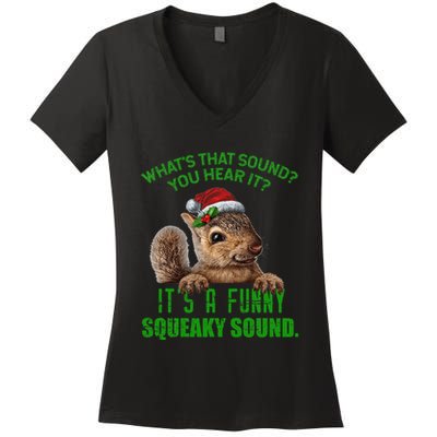 That Sound Funny Squeaky Sound Christmas Squirrel Women's V-Neck T-Shirt