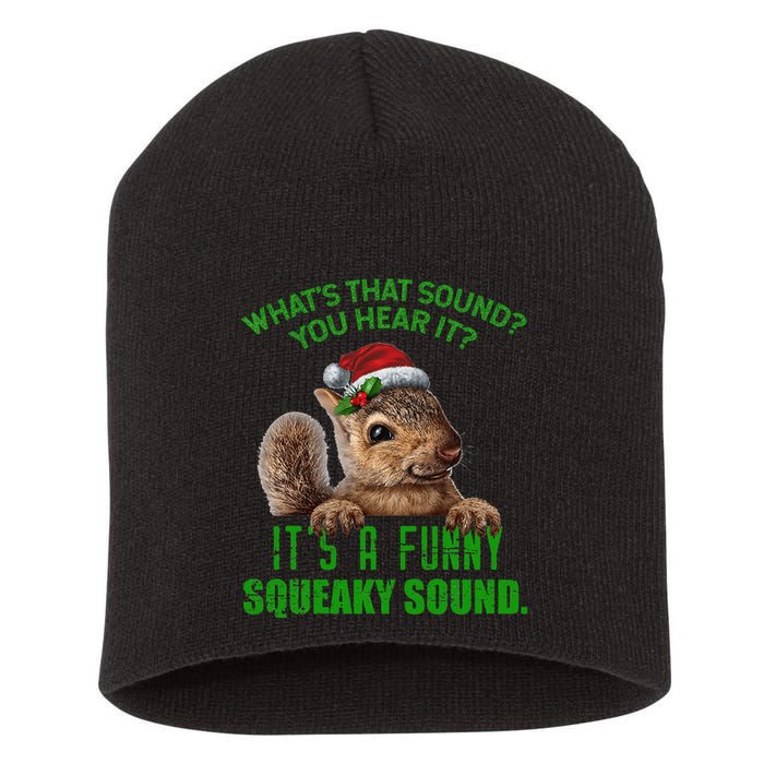 That Sound Funny Squeaky Sound Christmas Squirrel Short Acrylic Beanie
