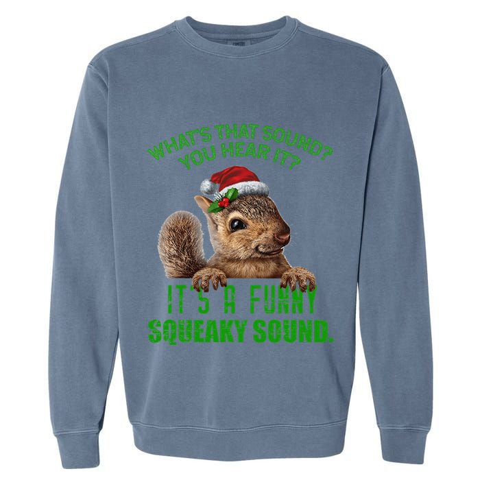 That Sound Funny Squeaky Sound Christmas Squirrel Garment-Dyed Sweatshirt