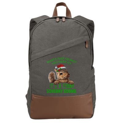 That Sound Funny Squeaky Sound Christmas Squirrel Cotton Canvas Backpack