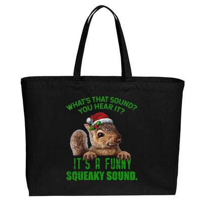 That Sound Funny Squeaky Sound Christmas Squirrel Cotton Canvas Jumbo Tote