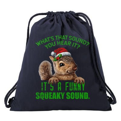 That Sound Funny Squeaky Sound Christmas Squirrel Drawstring Bag