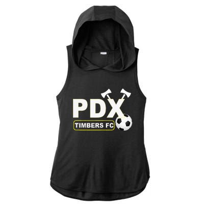 Timbers Soccer FC Ladies PosiCharge Tri-Blend Wicking Draft Hoodie Tank