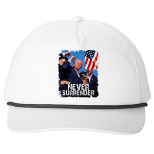 Trump Speech Fist In The Air Pennsylvania Trump 24 Never Surrender Trump Rushed Snapback Five-Panel Rope Hat