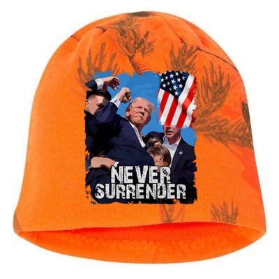 Trump Speech Fist In The Air Pennsylvania Trump 24 Never Surrender Trump Rushed Kati - Camo Knit Beanie