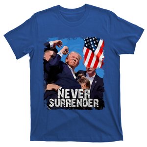 Trump Speech Fist In The Air Pennsylvania Trump 24 Never Surrender Trump Rushed T-Shirt