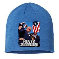 Trump Speech Fist In The Air Pennsylvania Trump 24 Never Surrender Trump Rushed Sustainable Beanie