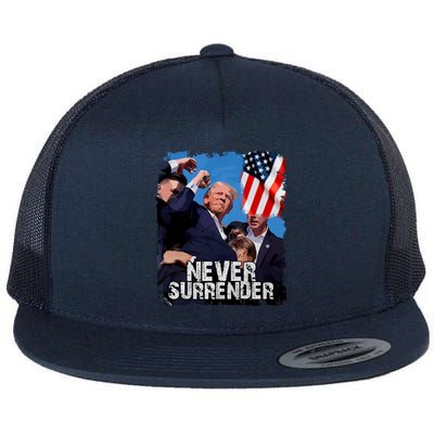 Trump Speech Fist In The Air Pennsylvania Trump 24 Never Surrender Trump Rushed Flat Bill Trucker Hat