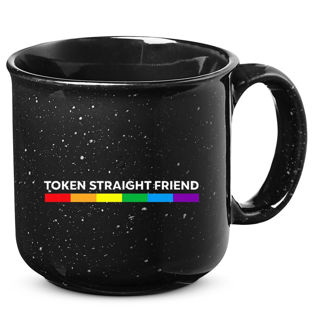Token Straight Friend Rainbow Colors Lgbt 15oz Campfire Ceramic Mug