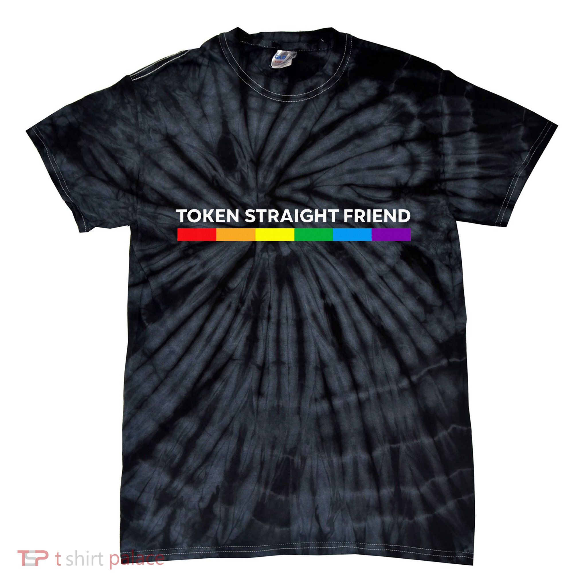 Token Straight Friend Rainbow Colors Lgbt Tie-Dye T-Shirt