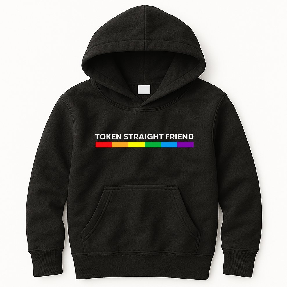 Token Straight Friend Rainbow Colors Lgbt Kids Hoodie
