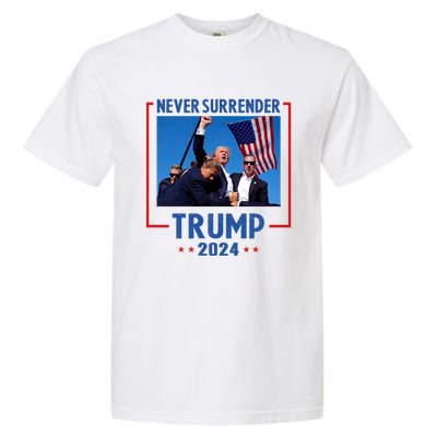 Trump Speech Fist In The Air Pennsylvania Trump 24 Never Surrender Trump Rushed Garment-Dyed Heavyweight T-Shirt