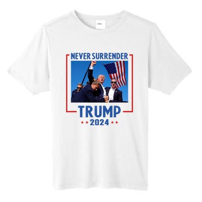 Trump Speech Fist In The Air Pennsylvania Trump 24 Never Surrender Trump Rushed Tall Fusion ChromaSoft Performance T-Shirt