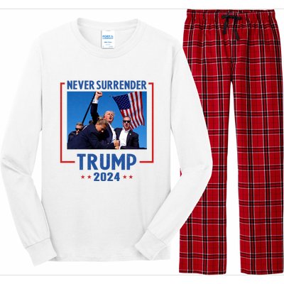 Trump Speech Fist In The Air Pennsylvania Trump 24 Never Surrender Trump Rushed Long Sleeve Pajama Set