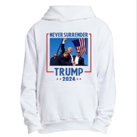 Trump Speech Fist In The Air Pennsylvania Trump 24 Never Surrender Trump Rushed Urban Pullover Hoodie