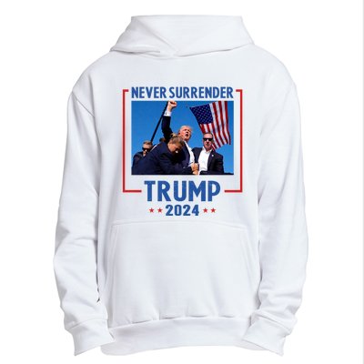 Trump Speech Fist In The Air Pennsylvania Trump 24 Never Surrender Trump Rushed Urban Pullover Hoodie