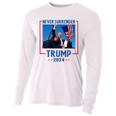 Trump Speech Fist In The Air Pennsylvania Trump 24 Never Surrender Trump Rushed Cooling Performance Long Sleeve Crew