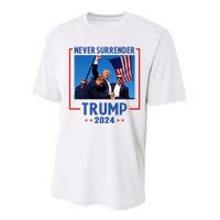 Trump Speech Fist In The Air Pennsylvania Trump 24 Never Surrender Trump Rushed Performance Sprint T-Shirt