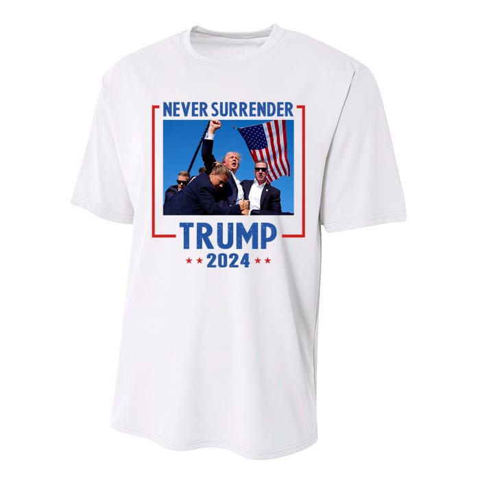 Trump Speech Fist In The Air Pennsylvania Trump 24 Never Surrender Trump Rushed Performance Sprint T-Shirt