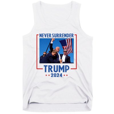 Trump Speech Fist In The Air Pennsylvania Trump 24 Never Surrender Trump Rushed Tank Top