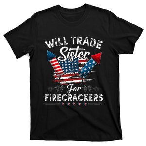 Trade Sister For Firecrackers Funny 4th Of July Kids T-Shirt