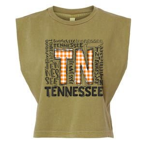 Tennessee State Flag Orange Plaid TN Garment-Dyed Women's Muscle Tee