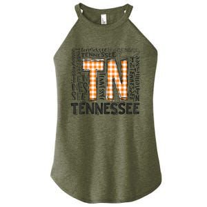 Tennessee State Flag Orange Plaid TN Women's Perfect Tri Rocker Tank